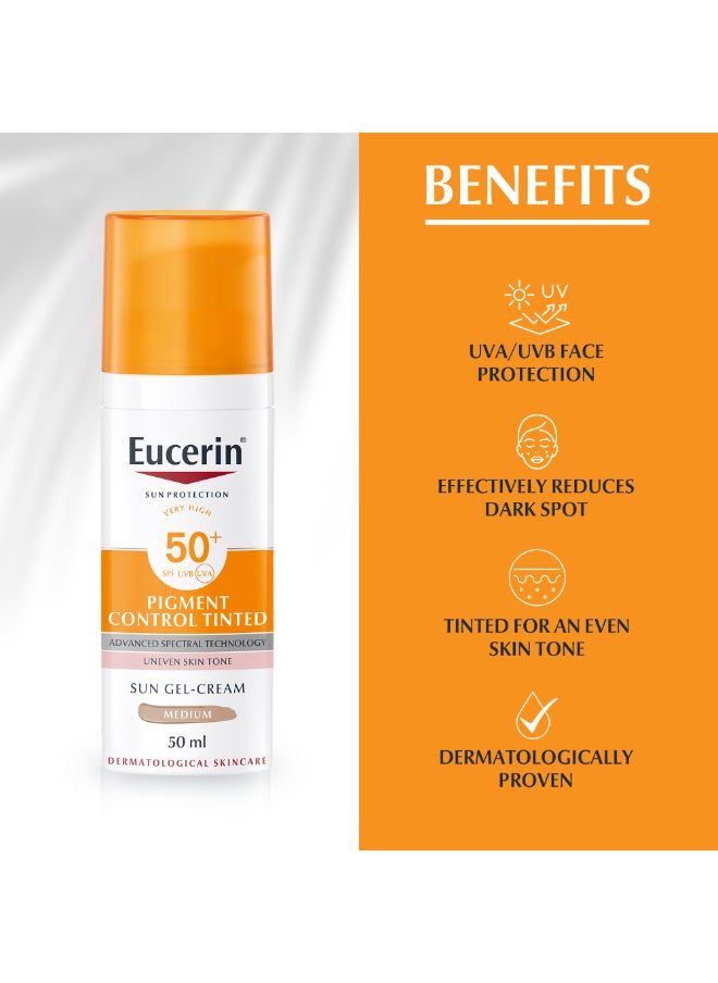 Eucerin - Face Sunscreen Pigment Control Tinted Hyperpigmentation Sun Gel-Cream  SPF 50+ - Image 1