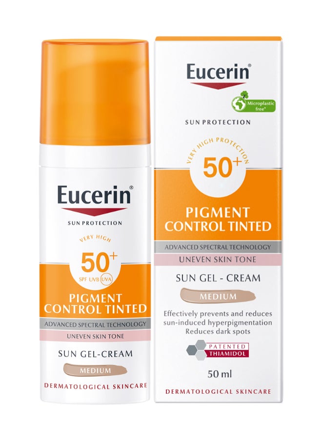 Eucerin - Face Sunscreen Pigment Control Tinted Hyperpigmentation Sun Gel-Cream  SPF 50+ - Image 1