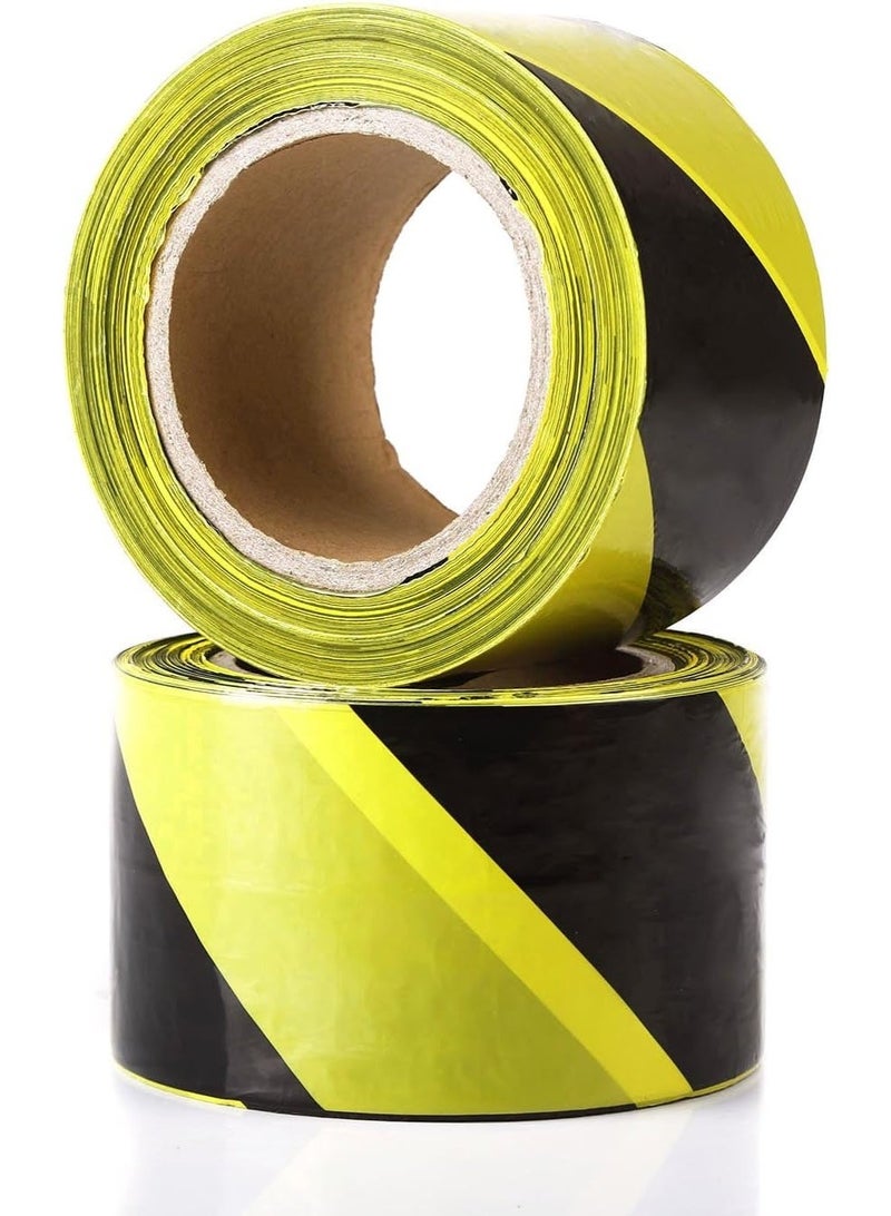 Fixer Heavy-Duty Yellow & Black Warning Tape – 2″ × 100 M – Non-Adhesive Safety Barrier Tape - Image 1