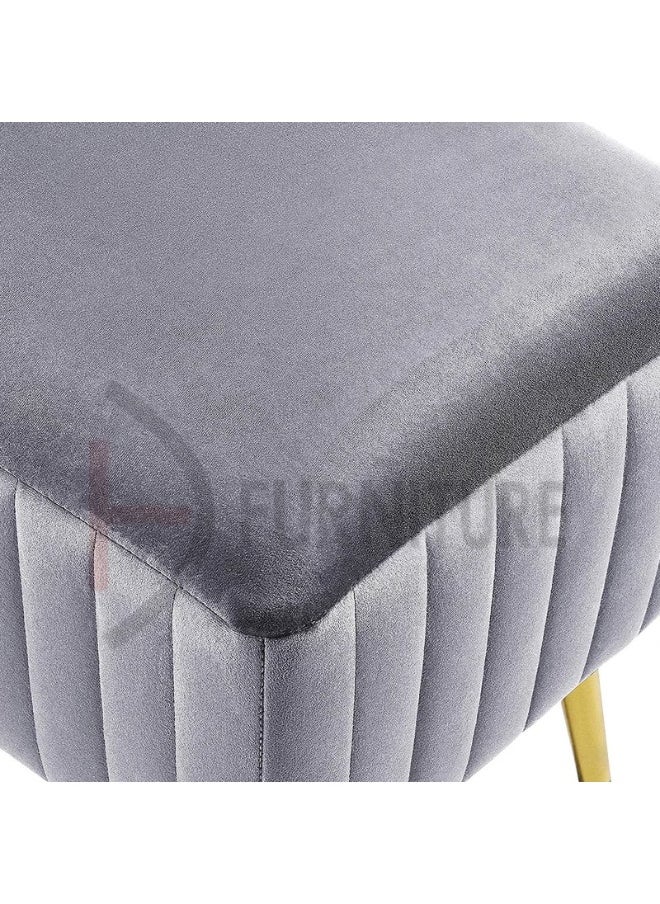 DIVINE FURNITURE Modern Velvet Entryway Ottoman Bench  - Image 2