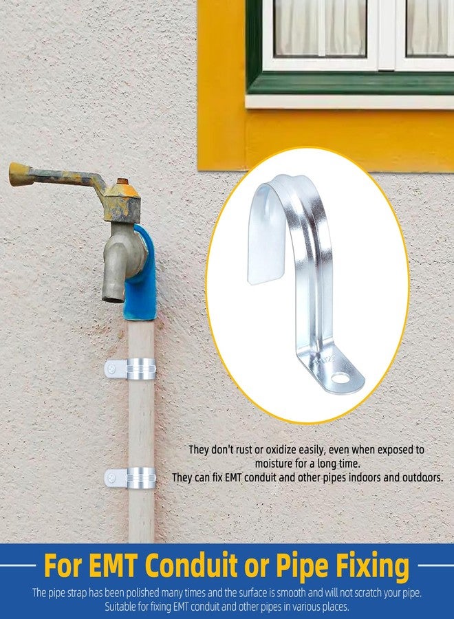 Glarks 30pcs 1-1/4’’ One Hole Pipe Straps Kit, Zinc Plated Steel EMT Pipe Straps with 1 Hole, EMT Conduit Clamp Single Hole Pipe Clamp for EMT Conduit Pipe Fixing - Image 5