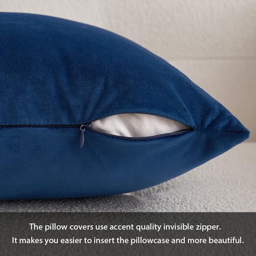 MIULEE Pack of 2, Velvet Soft Soild Decorative Square Throw Pillow Covers Set Cushion Case for Sofa Bedroom Car 12 x 20 Inch 30 x 50 cm - Image 3