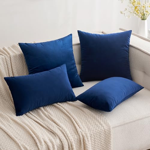 MIULEE Pack of 2, Velvet Soft Soild Decorative Square Throw Pillow Covers Set Cushion Case for Sofa Bedroom Car 12 x 20 Inch 30 x 50 cm - Image 4