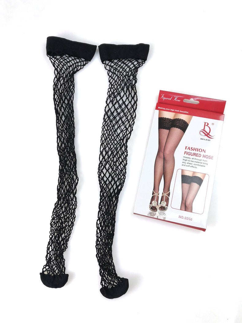 Beileisi Large And Medium-Sized Net High-Level Stockings Knee-High-Level Thigh Socks 2066 Hollow-Out Mesh Socks - Image 4