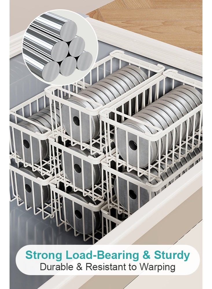 أوبتيا صناديق تنظيم الفريزر، عبوة من 2 قطعة، سلال فريزر قابلة للتكديس، لتصنيف اللحوم والأطعمة المجمدة - صناديق تنظيم الفريزر العميق مع مقابض للفريزر العمودي والصندوقي (أبيض) - Image 5