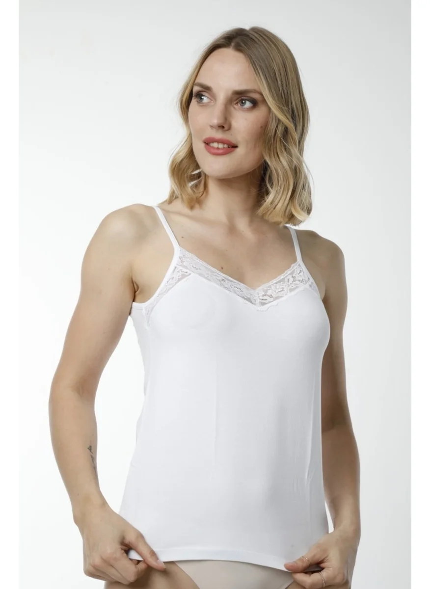 HMD 2496 Thin Strap Cotton Women's Singlet - White