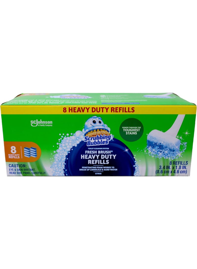 Scrubbing Bubbles Heavy Duty Refills Fresh Brush Toilet Cleaning System 8 Count Refill pack of 3 (Package Image May Vary)