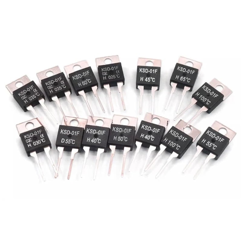 مفتاح التحكم في درجة الحرارة مغلق عادةً، مستشعر مرحل، 70 درجة مئوية، 0، 5، 10، 15، 20، 30، 40، 50، 60 درجة. - Image 3