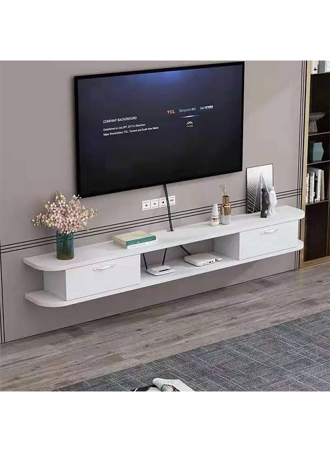 Generic Wall-Mounted TV Cabinet, Suspended TV Cabinet, TV Cabinet，TV Stand，120cm Countertop, Including Drawers and Open Table. 120cm×24cm×18cm - Image 1