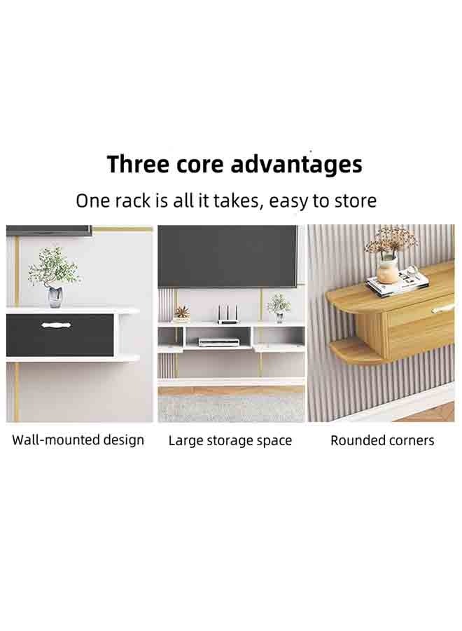 Generic Wall-Mounted TV Cabinet, Suspended TV Cabinet, TV Cabinet，TV Stand，120cm Countertop, Including Drawers and Open Table. 120cm×24cm×18cm - Image 4
