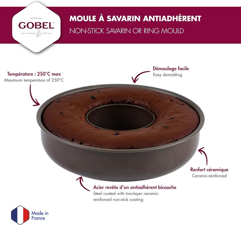Gobel - Non-Stick Deep Savarin or Ring Mold - Ø9 1/2" x 2 1/4" - Image 3