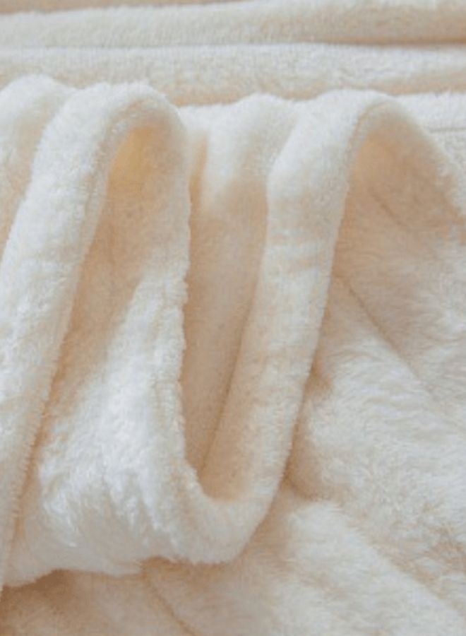 LUNA Home Throw Striped Blanket Super Soft, Milk Color. - Image 2