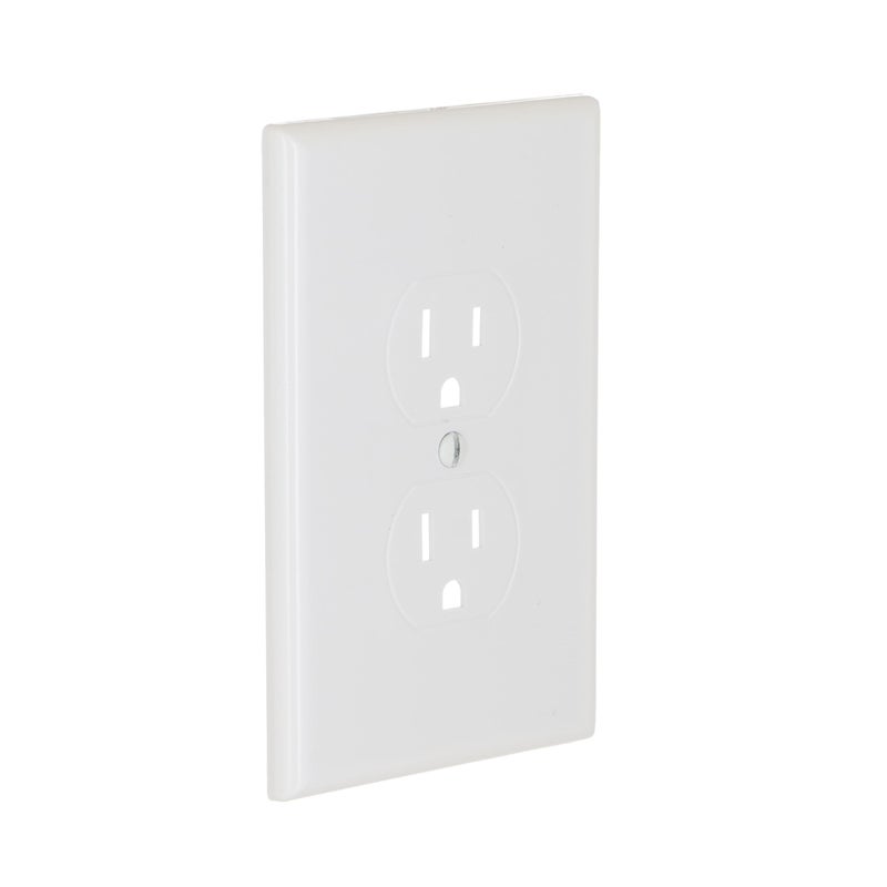TayMac 2520W MASQUE White 1Gang Duplex Jumbo Electrical Outlet Cover Wall Plate Replaces Old Wall Plate for Electric Outlet Home Improvement Essential White 1Pack