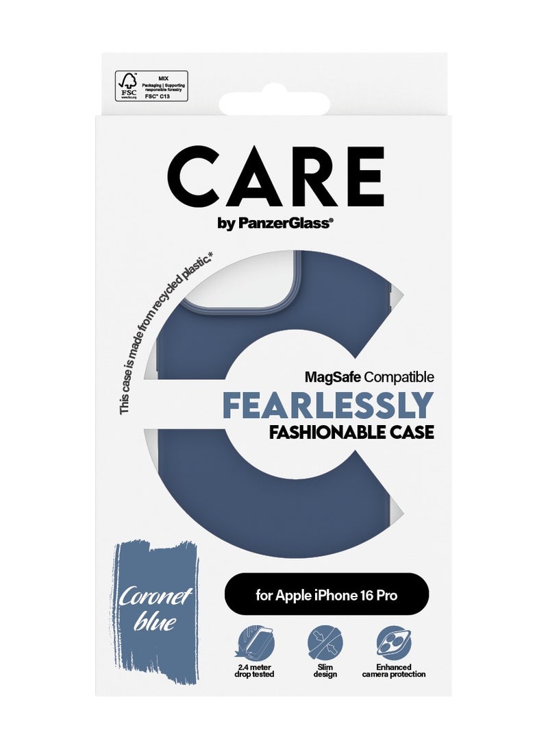 PanzerGlass حافظة هاتف CARE من PanzerGlass® لهاتف آبل آيفون 16 برو تصميم أزرق نحيف، مظهر أنيق عصري، حماية معززة للكاميرا، مواد معاد تدويرها، توافق سلس مع MagSafe - Image 3
