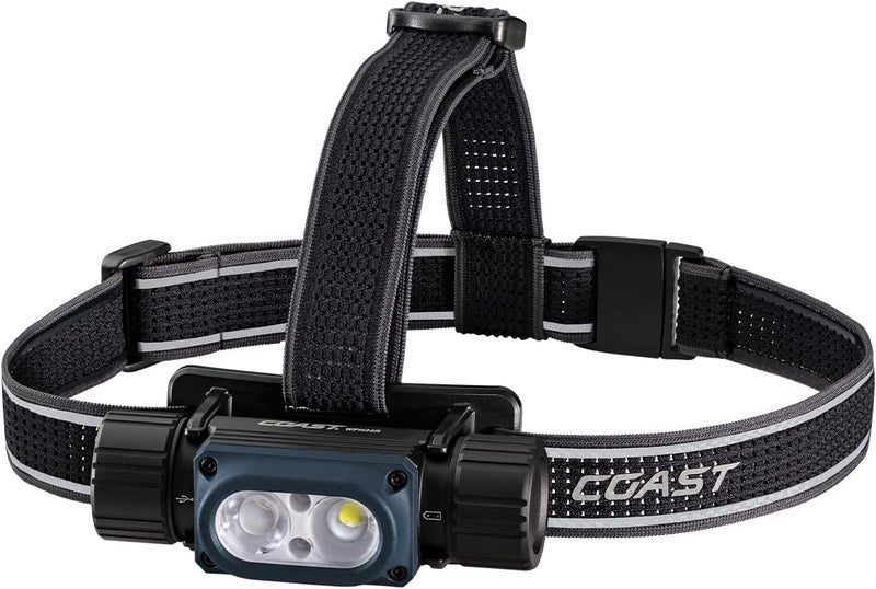 Coast WPH34R 2000 Lumen Waterproof Ultra Bright IP68 USB RechargeableDual Power Headlamp 6 Modes with Spot and Flood Beams BlueBlack - Image 1