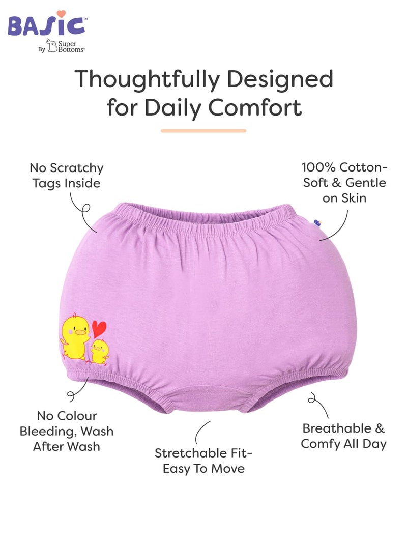 superbottoms Basic™ Bloomer| Unisex, 100% Pure Cotton Innerwear | Breathable & Soft Underwear | Baby Bloomers for 6m – 9m | Farm Fun I Pack of 5 - Image 3