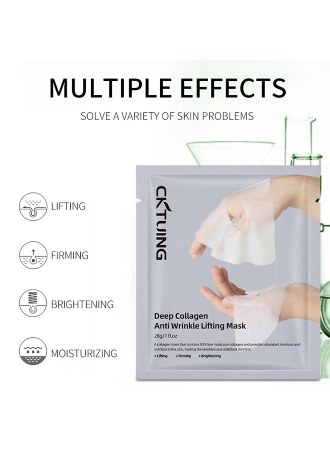 CKTUING Deep Collagen Anti Wrinkle Lifting Face Mask - Collagen Overnight Face Mask, Bio-Collagen Real Deep Mask, Hydrating Overnight Collagen Face Mask for Lifting, Firming and Moisturizing (5pcs/1 Box) - Image 5