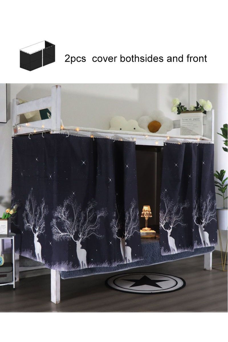 FASHION HOME 2PCS Bunk Bed Curtain Single Sleeper Canopy Blackout Cloth Shading Bedding Junior Students College Home Drapery - Image 1