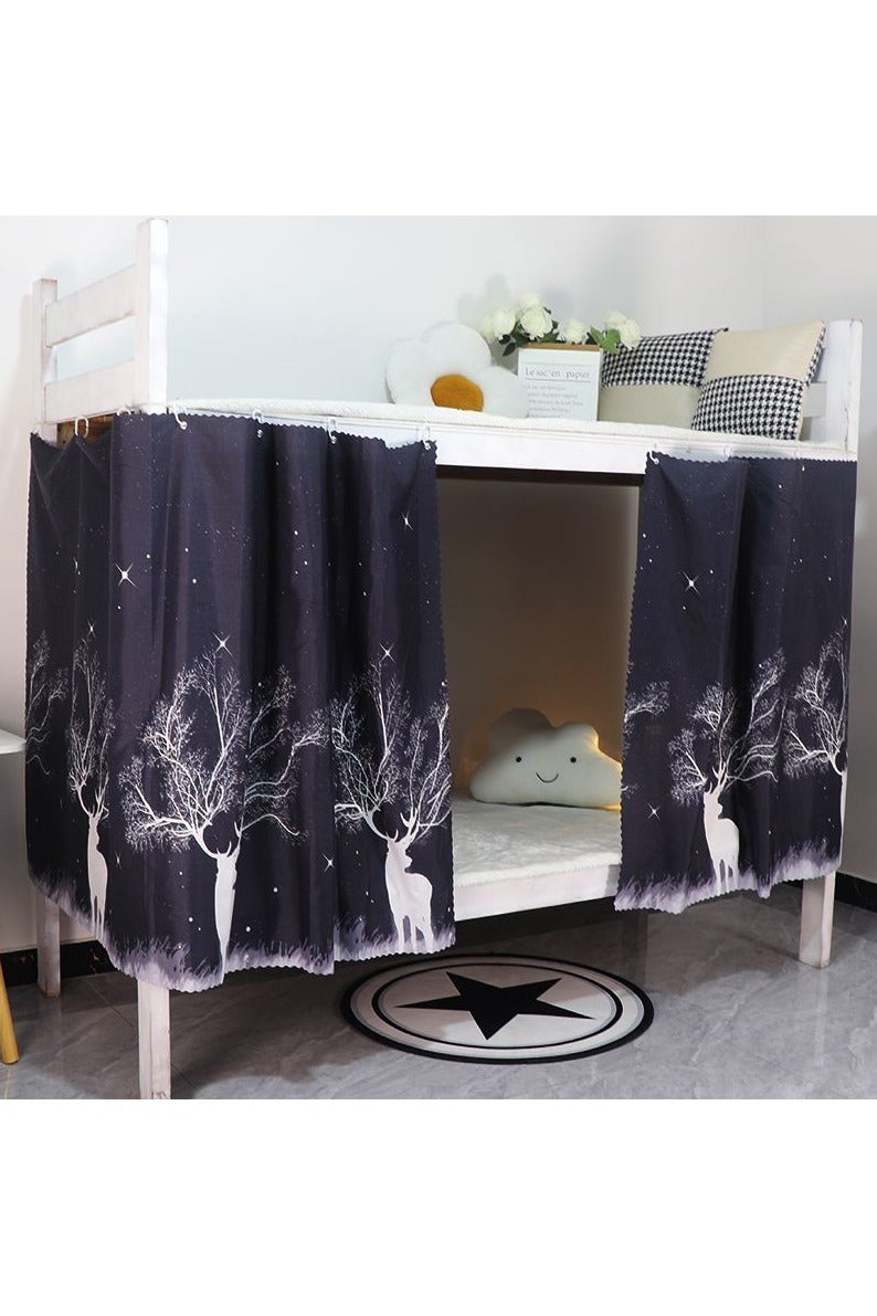 FASHION HOME 2PCS Bunk Bed Curtain Single Sleeper Canopy Blackout Cloth Shading Bedding Junior Students College Home Drapery - Image 3