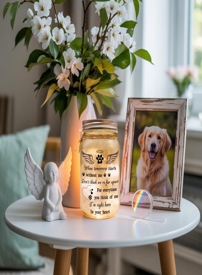 2IMT Dog Memorial Gifts, Pet Loss Sympathy Gift, Dog Sympathy Gifts for Loss of Dogs, Pet Memorial Gift for Dogs, Remembrance Bereavement Grieving Memorial Condolence for Cat, Jar Light Loss of Pets - Image 4