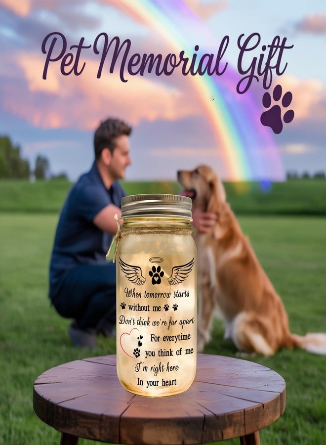 2IMT Dog Memorial Gifts, Pet Loss Sympathy Gift, Dog Sympathy Gifts for Loss of Dogs, Pet Memorial Gift for Dogs, Remembrance Bereavement Grieving Memorial Condolence for Cat, Jar Light Loss of Pets - Image 5