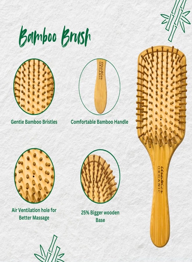 Usables ORGANIC Usables Bamboo Hair Brush with,bamboo bristles,Wooden Hair Brush for Women & Men,Wooden Brush for Hair Large Hairbrush for Women,Paddle, bamboo brush for hair - Image 3