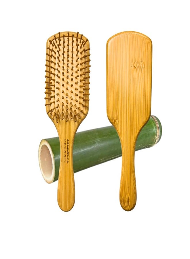 Usables ORGANIC Usables Bamboo Hair Brush with,bamboo bristles,Wooden Hair Brush for Women & Men,Wooden Brush for Hair Large Hairbrush for Women,Paddle, bamboo brush for hair - Image 1
