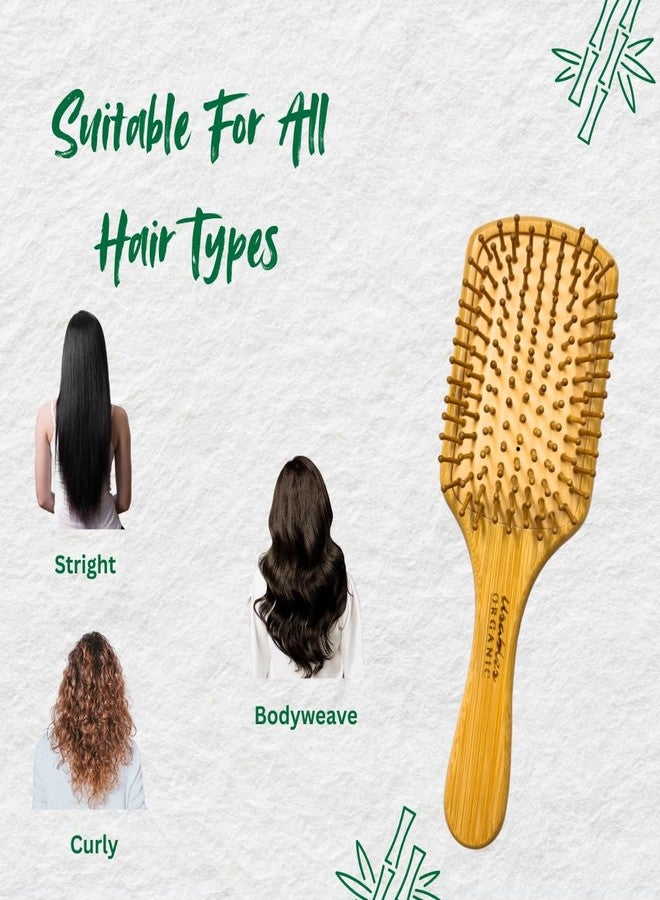 Usables ORGANIC Usables Bamboo Hair Brush with,bamboo bristles,Wooden Hair Brush for Women & Men,Wooden Brush for Hair Large Hairbrush for Women,Paddle, bamboo brush for hair - Image 5