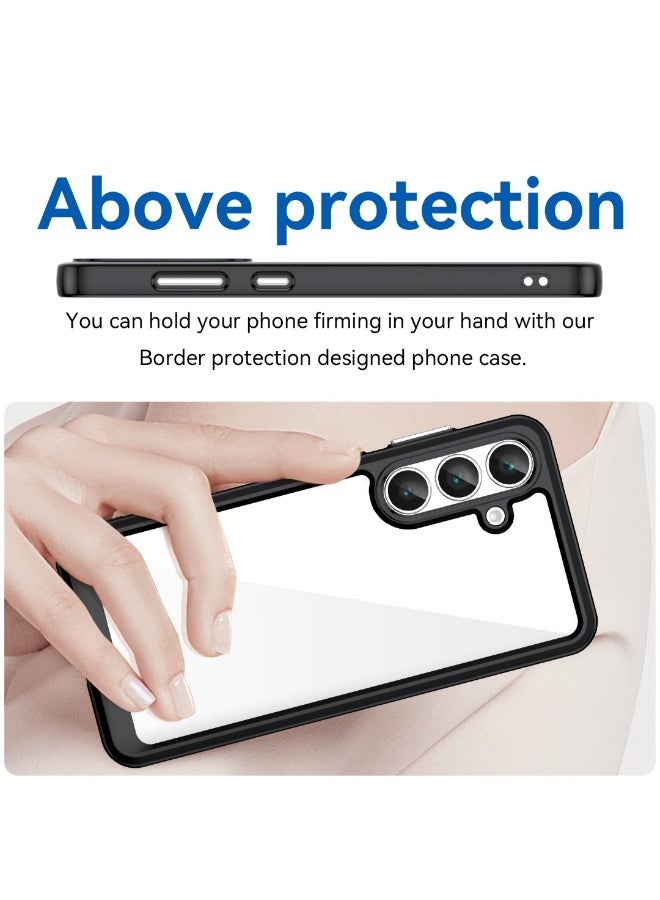 جراب Samsung Galaxy S25 FE – كفر حماية مقاوم للصدمات مع ظهر أكريليك شفاف وإطار أسود وTPU – تصميم متين - Image 5
