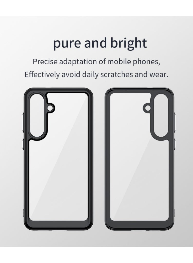 جراب Samsung Galaxy S25 FE – كفر حماية مقاوم للصدمات مع ظهر أكريليك شفاف وإطار أسود وTPU – تصميم متين - Image 2