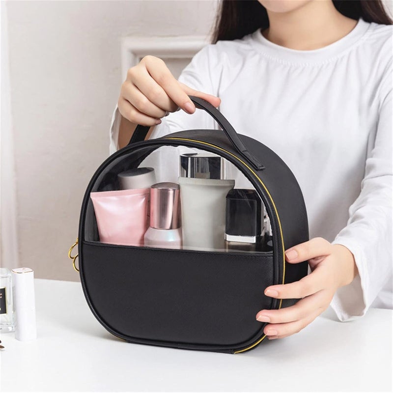 klarako Makeup Bag Organizer, Portable Travel Toiletry Cosmetic Bag Case for Women, Heavy Duty Make Up Pouch with Transparent Vinyl Windows & Zippers (B, 16cm) - Image 4