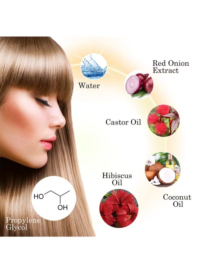 OUHOE 2Pcs Premium Red Onion Hair Oil，Onion Thickening Spray，Hair Oil with Onion Extract Onion Hair Growth Products for Men and Women Rapid Growth Anti-Hair Loss - Image 5