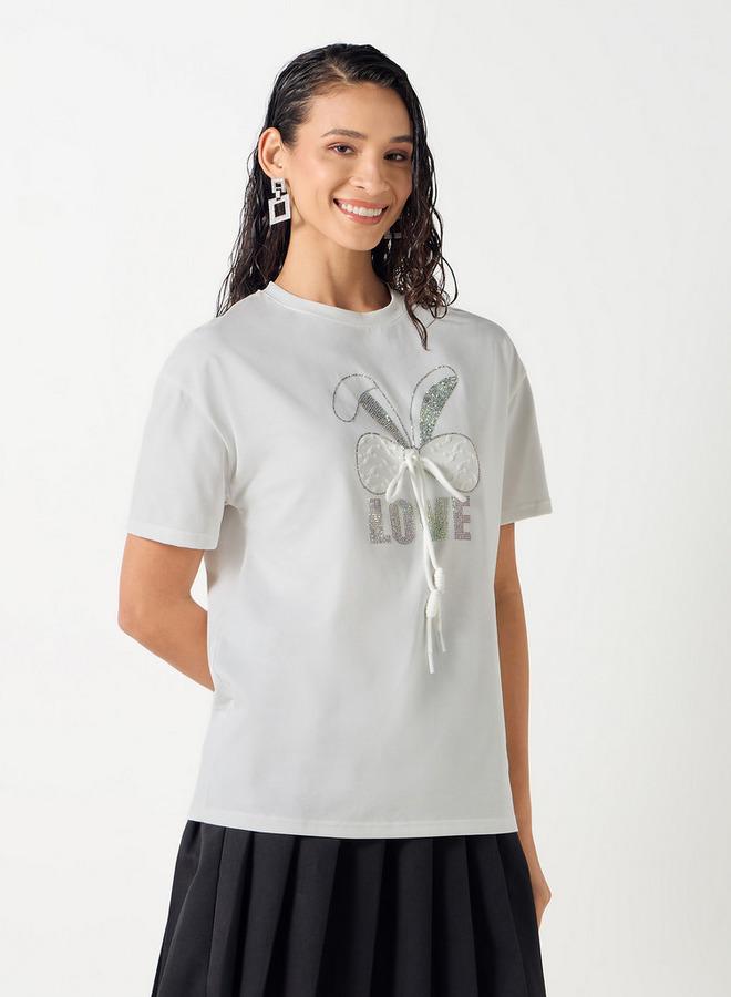 تواكستريمز تيشيرت مزين بأكمام قصيرة من تو إكستريمز - Image 1