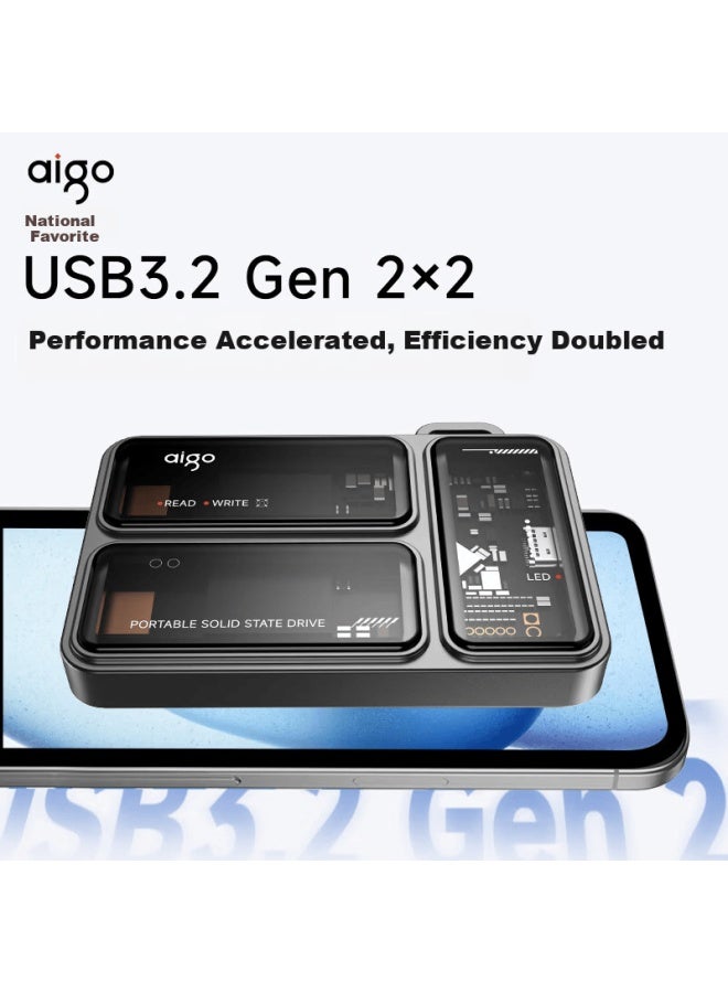 Aigo 1tb Magnetic Portable Ssd P3s Type-c Usb 3.2 2000mb/s Read-write Speed Mobile And Laptop External Drive - Image 2