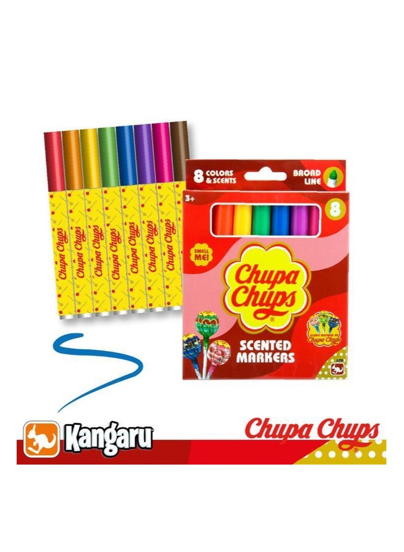 تشوبا تشوبس علامات خطوط لوحية معطرة من تشوبا تشوبس، 8 ألوان