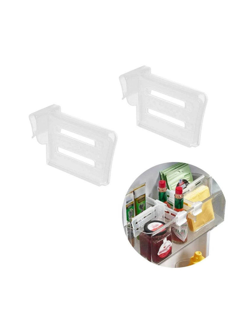 Generic GNOLY Refrigerator Internal Drawer Shelf Divider Clip Expandable Fridge Drawers Storage Partition Clips Storage Organizer Space Dividing Bottle Food Packets Organizer Extended 4 Piece  - Image 1