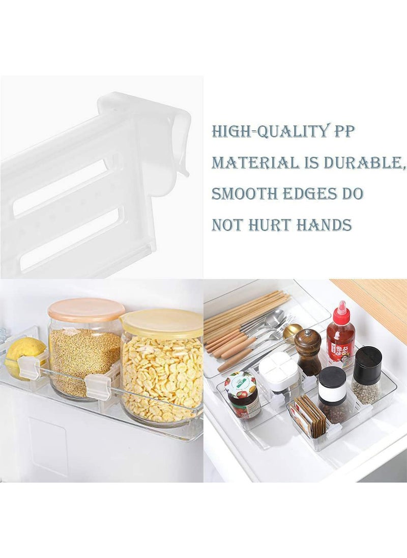 Generic GNOLY Refrigerator Internal Drawer Shelf Divider Clip Expandable Fridge Drawers Storage Partition Clips Storage Organizer Space Dividing Bottle Food Packets Organizer Extended 4 Piece  - Image 5