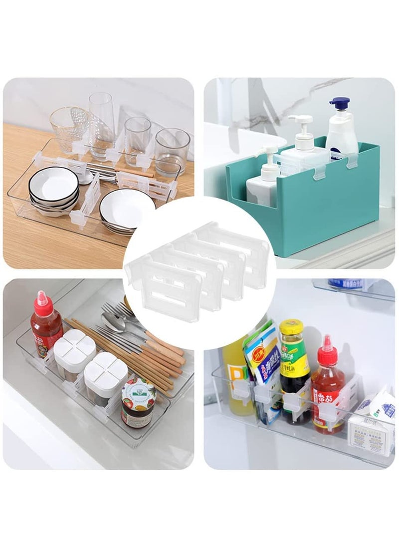 Generic GNOLY Refrigerator Internal Drawer Shelf Divider Clip Expandable Fridge Drawers Storage Partition Clips Storage Organizer Space Dividing Bottle Food Packets Organizer Extended 4 Piece  - Image 4