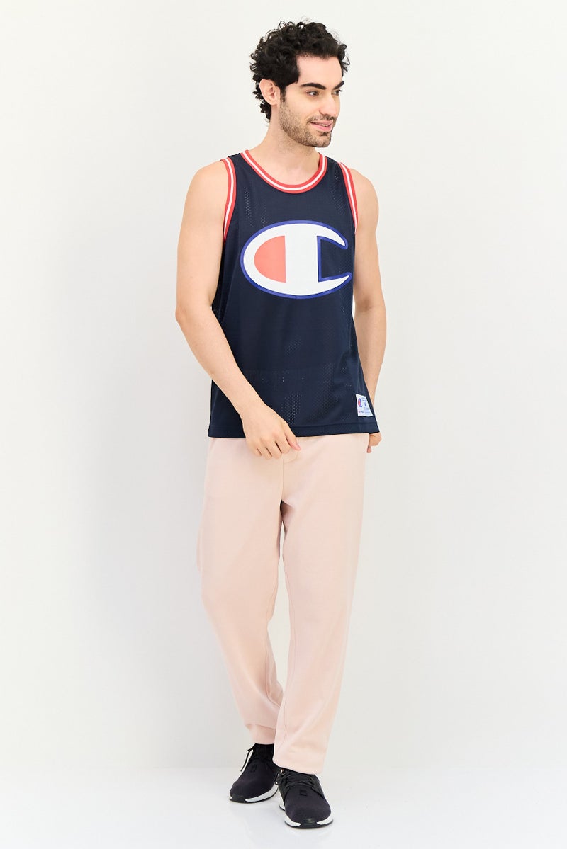 Champion قميص تدريب بلا أكمام للرجال بتصميم رياضي، أزرق داكن - Image 4