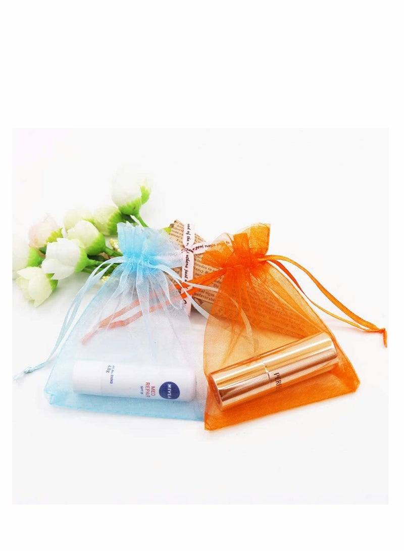 Zikra 100Pcs 10 x 15CM Mixed Color Sheer Drawstring Organza Jewelry Pouches Wedding Party Favor Gift Bags (Mixed Color) - Image 2