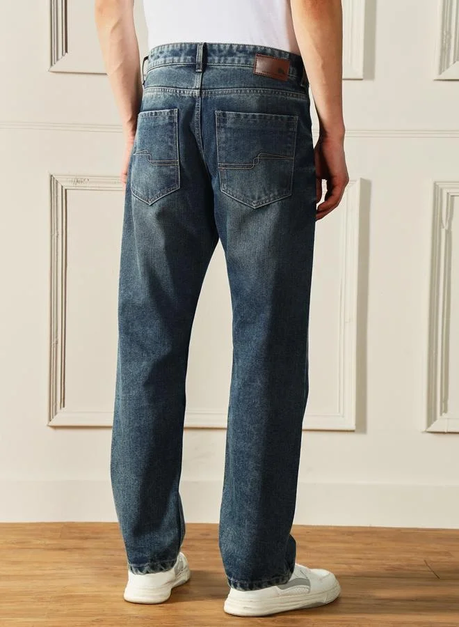 Dennis Lingo Men’s Relaxed Fit Mid Blue Jeans – Casual and Comfortable