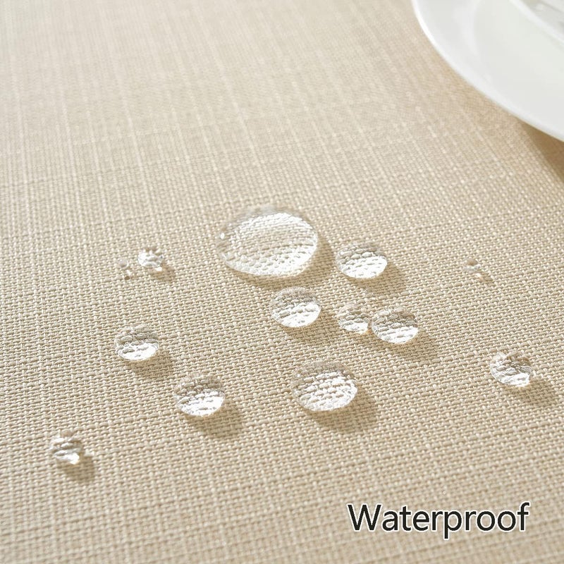 SASTYBALE Faux Linen Napkins Set of 4 Wrinkle Free Washable Soft Fabric Textured Cloth Napkins for Everyday Dinner Party Wedding Holiday 4 Pack 20 x 20 Inch Square FlaxBeigeTaupe - Image 5