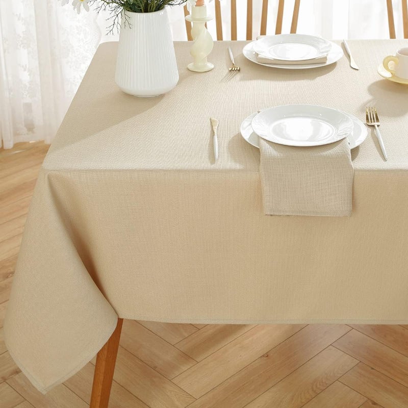 SASTYBALE Faux Linen Napkins Set of 4 Wrinkle Free Washable Soft Fabric Textured Cloth Napkins for Everyday Dinner Party Wedding Holiday 4 Pack 20 x 20 Inch Square FlaxBeigeTaupe - Image 2