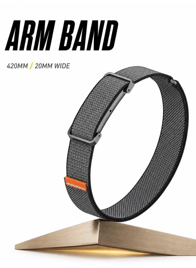 BASEMENT-1 Bicep Band Compatible with Google Fitbit Air, Adjustable Nylon Upper Arm Strap 28-35cm, Breathable Stretchy Sweatproof Arm Band for 24/7 Activity, Sleep & Recovery Tracking - Image 1