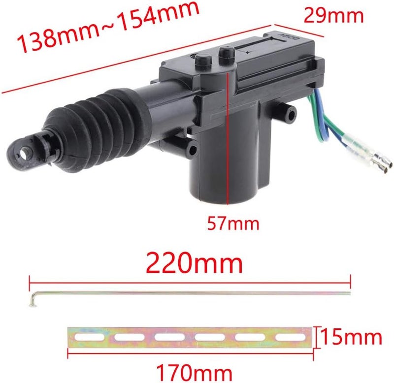 E Support Universal Car Heavy Duty High Power Door Lock Actuator 2 Wire 12V Pack of 2 - Image 2