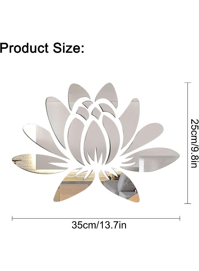 TPGP 3D Acrylic Mirror Lotus Flower Wall Sticker  - Image 2