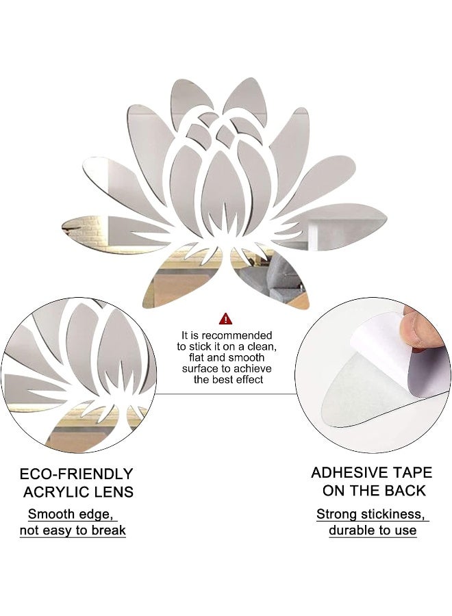 TPGP 3D Acrylic Mirror Lotus Flower Wall Sticker  - Image 3