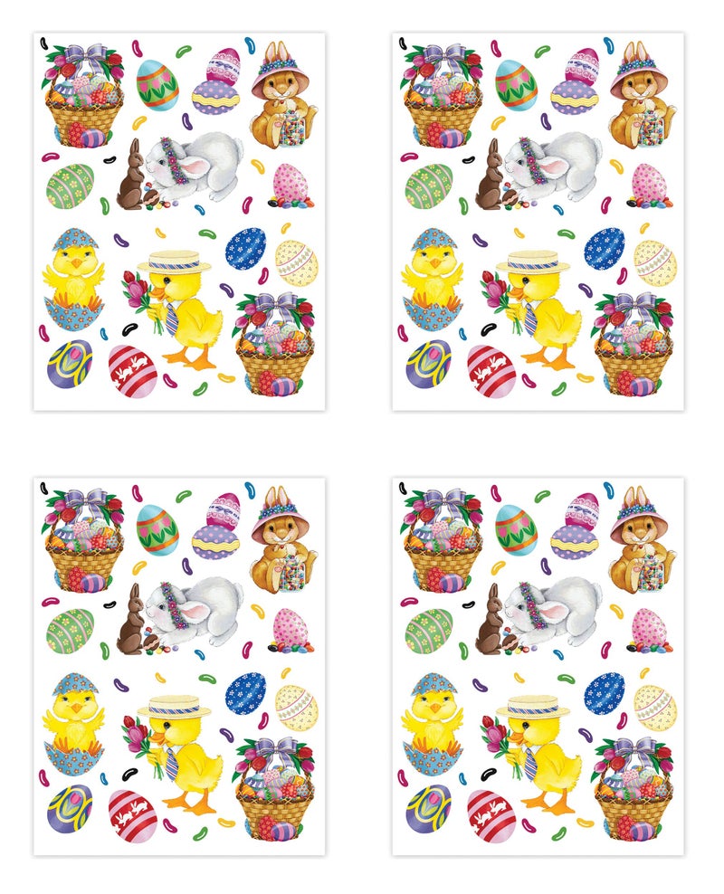 Beistle Bunny, Basket & Egg Stickers - Image 1