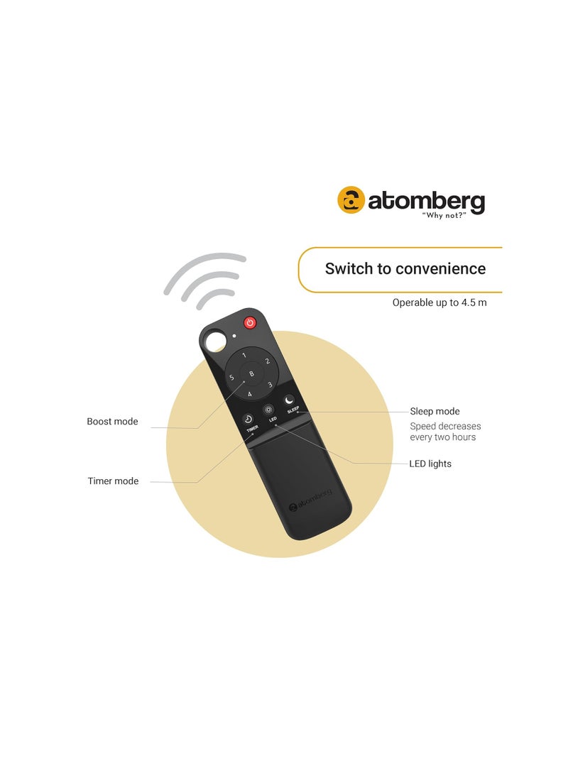Generic - atomberg Renesa Smart+ 1200mm BLDC Ceiling Fan with IoT & Remote | Energy Efficient Ceiling Fan | High Air Delivery with LED Indicators (Earth Brown) - Image 1
