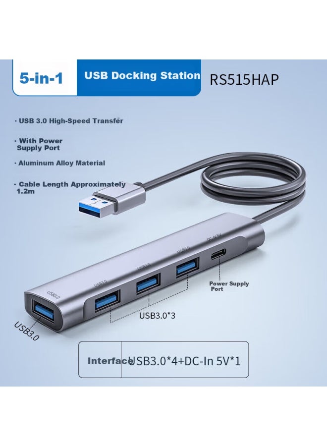Union Star Youlianxing Usb 3.0 Docking Station Splitter 1-to-4 1.2m High-speed 4-port Expansion Hub Desktop Pc Extension Cable Ylx-515hap - Image 2